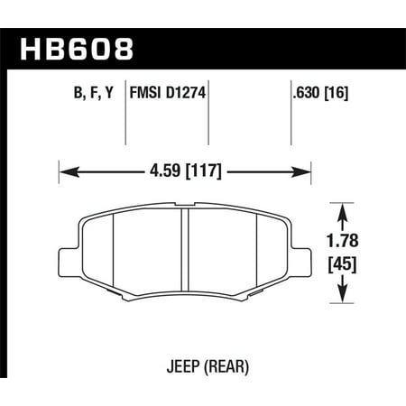 Hawk Performance HB608F.630 Disc Brake Pad Fits Liberty Nitro Wrangler JK